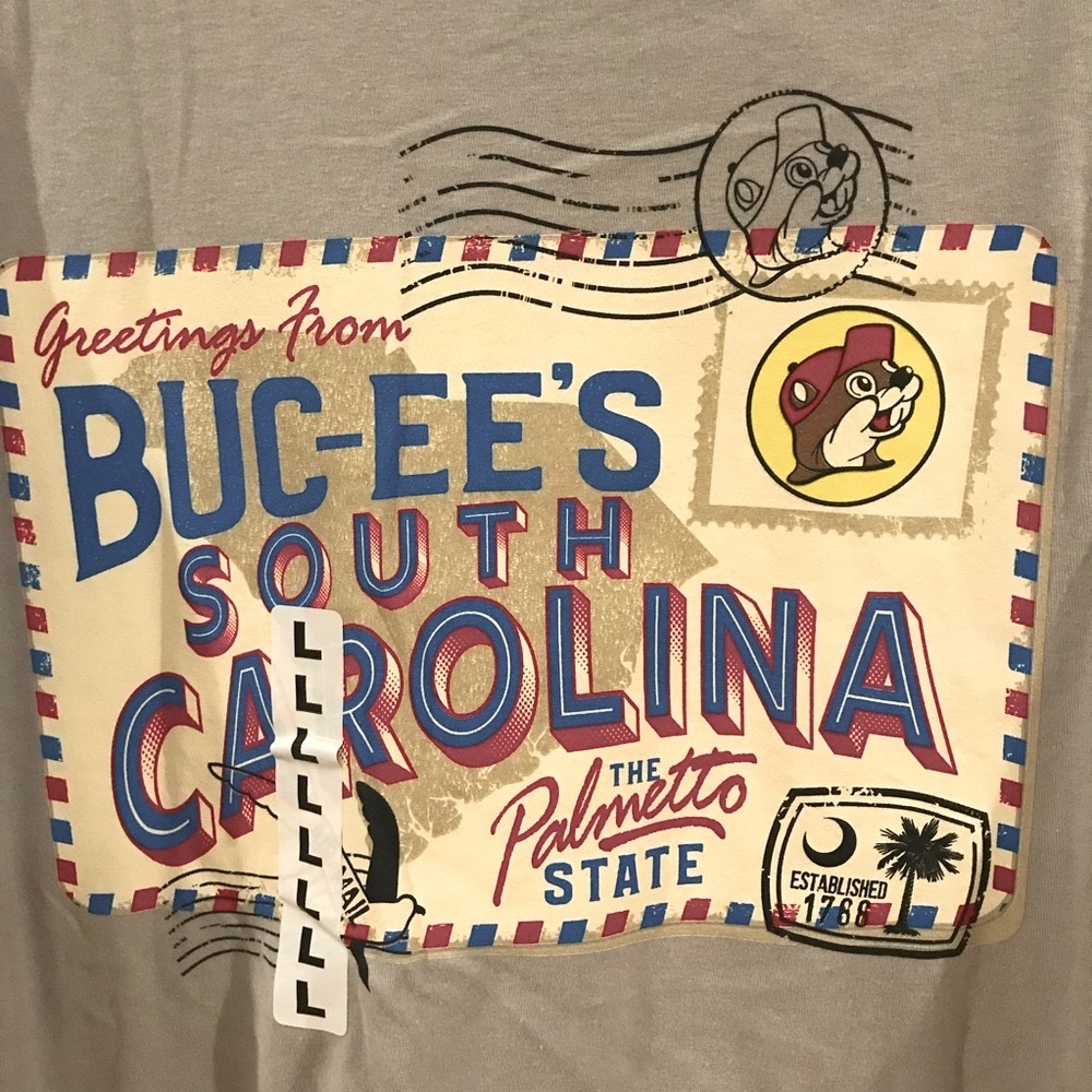 New BUC-EE’S Greetings From Buc-ee's South Carolina Postcard Tee NWT - Picture 9 of 11